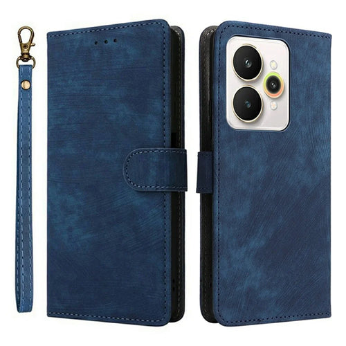 For Realme 15 Pro 5G / 15 5G Case Wallet RFID Blocking PU Leather Phone Cover Stand with Strap - Blue - 1