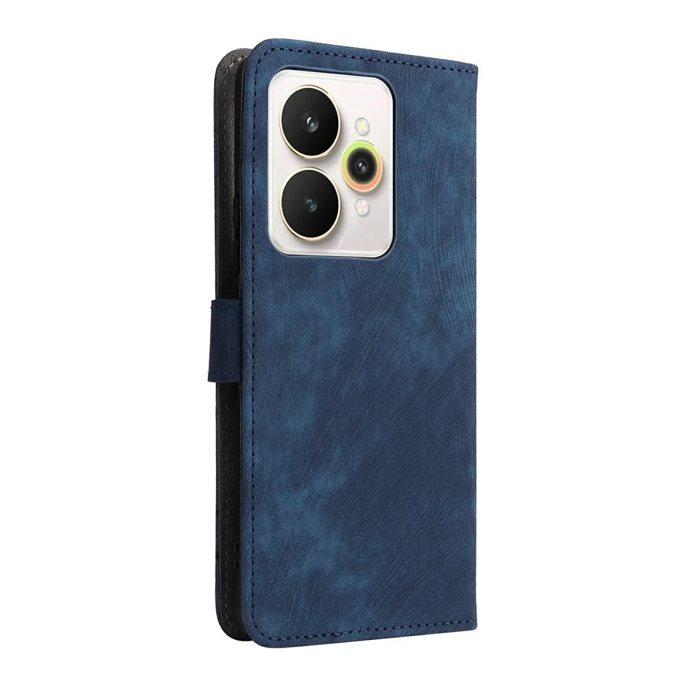 For Realme 15 Pro 5G / 15 5G Case Wallet RFID Blocking PU Leather Phone Cover Stand with Strap - Blue - 7