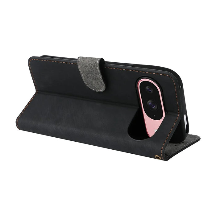For Google Pixel 10 / 10 Pro Case Wallet RFID Blocking PU Leather Phone Cover Stand with Strap - Black - 4