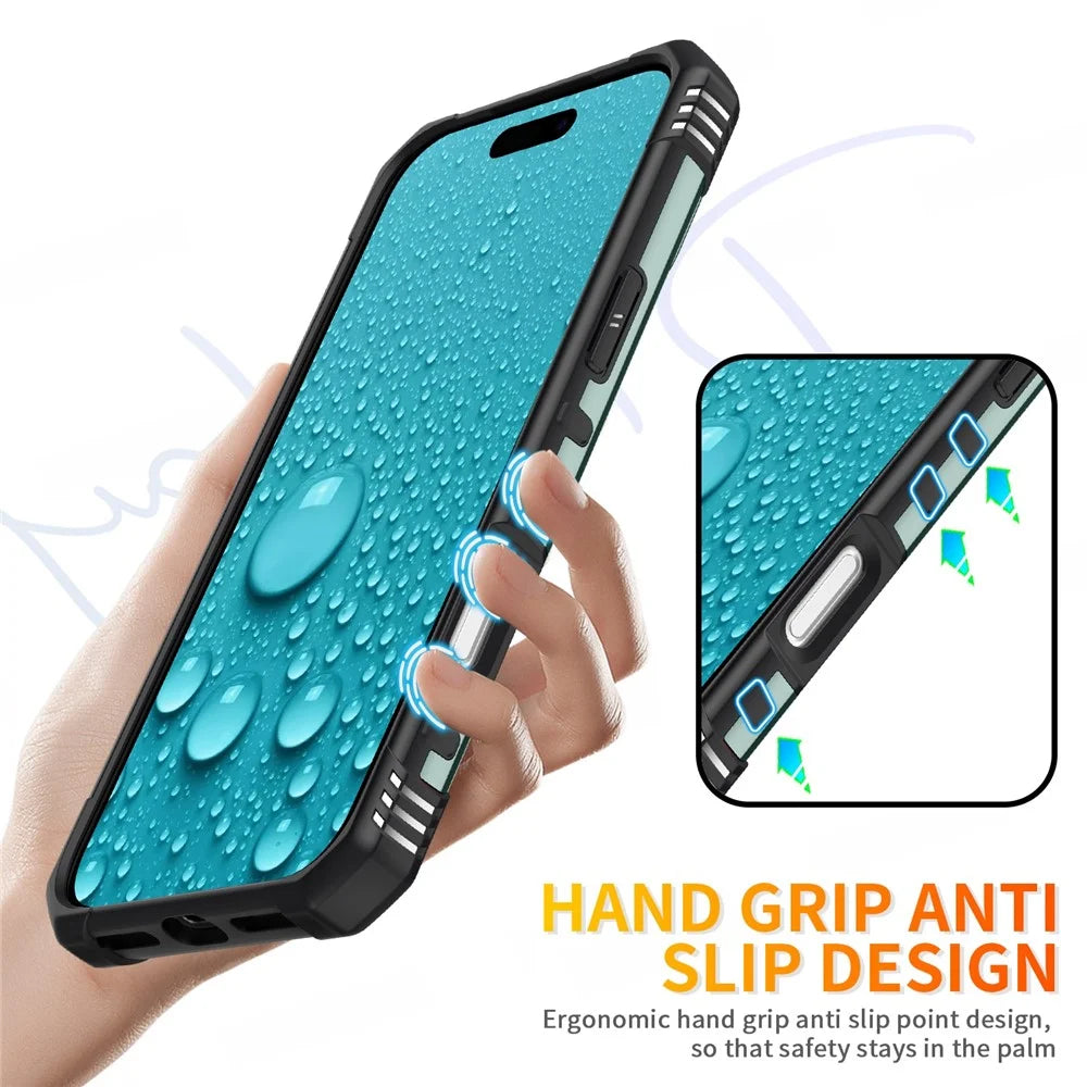 For iPhone 18 Pro / 17 Pro Case PC + TPU Anti-Drop Phone Cover with Ring Kickstand - Dark Green - 6