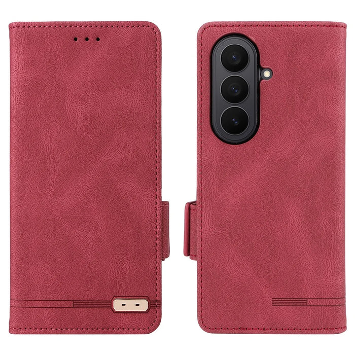 For Samsung Galaxy Z Fold7 5G Case Leather Wallet Flip Phone Cover with Hardware Decor - Rose - 1