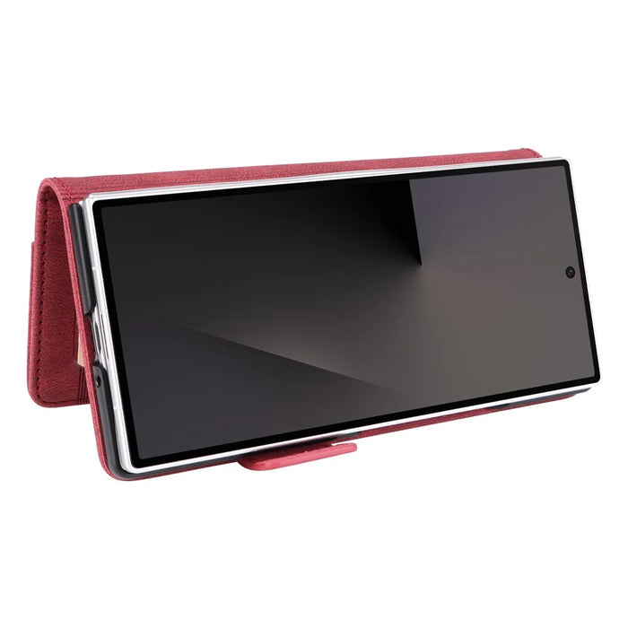 For Samsung Galaxy Z Fold7 5G Case Leather Wallet Flip Phone Cover with Hardware Decor - Rose - 4