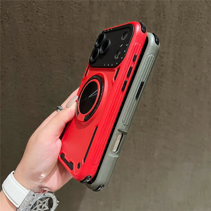 For iPhone 18 Pro / 17 Pro Case Ring Kickstand PC + TPU Shockproof Phone Back Cover - Green - 4