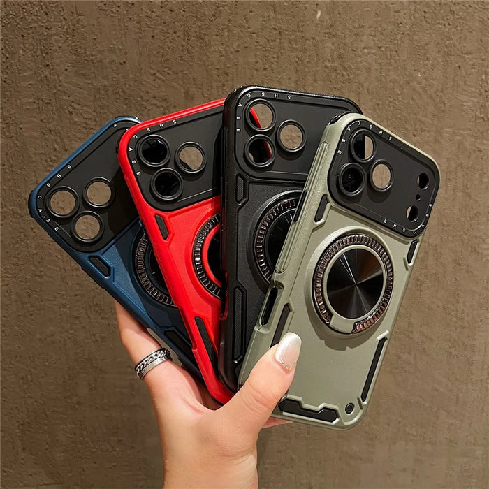 For iPhone 18 Pro / 17 Pro Case Ring Kickstand PC + TPU Shockproof Phone Back Cover - Green - 6