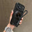 For iPhone 18 Pro Max / 17 Pro Max Case with Strap, Ring Kickstand PC + TPU Shockproof Phone Back Cover - Black - 1