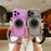 For iPhone 18 Pro Max / 17 Pro Max Case Ring Kickstand PC + TPU Translucent Phone Back Cover with Hand Strap - Pink - 7