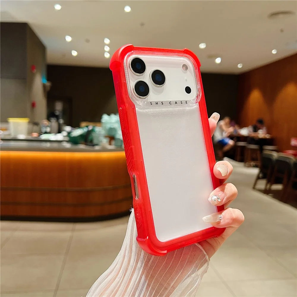 For iPhone 18 Pro Max / 17 Pro Max Case 3 in 1 TPU+PC Matte Phone Cover Shockproof Back Protector - Orange - 1