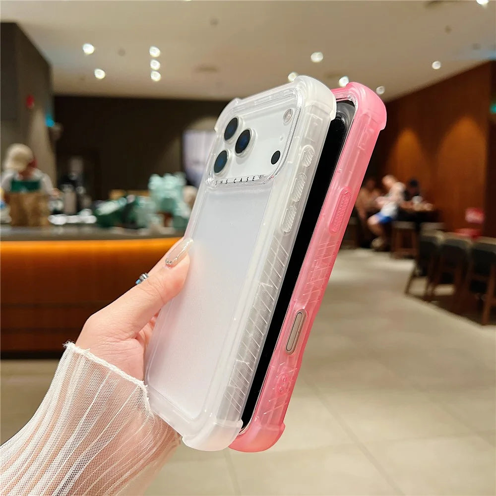 For iPhone 18 Pro / 17 Pro Case 3 in 1 TPU+PC Matte Phone Cover Shockproof Back Protector - Orange - 5