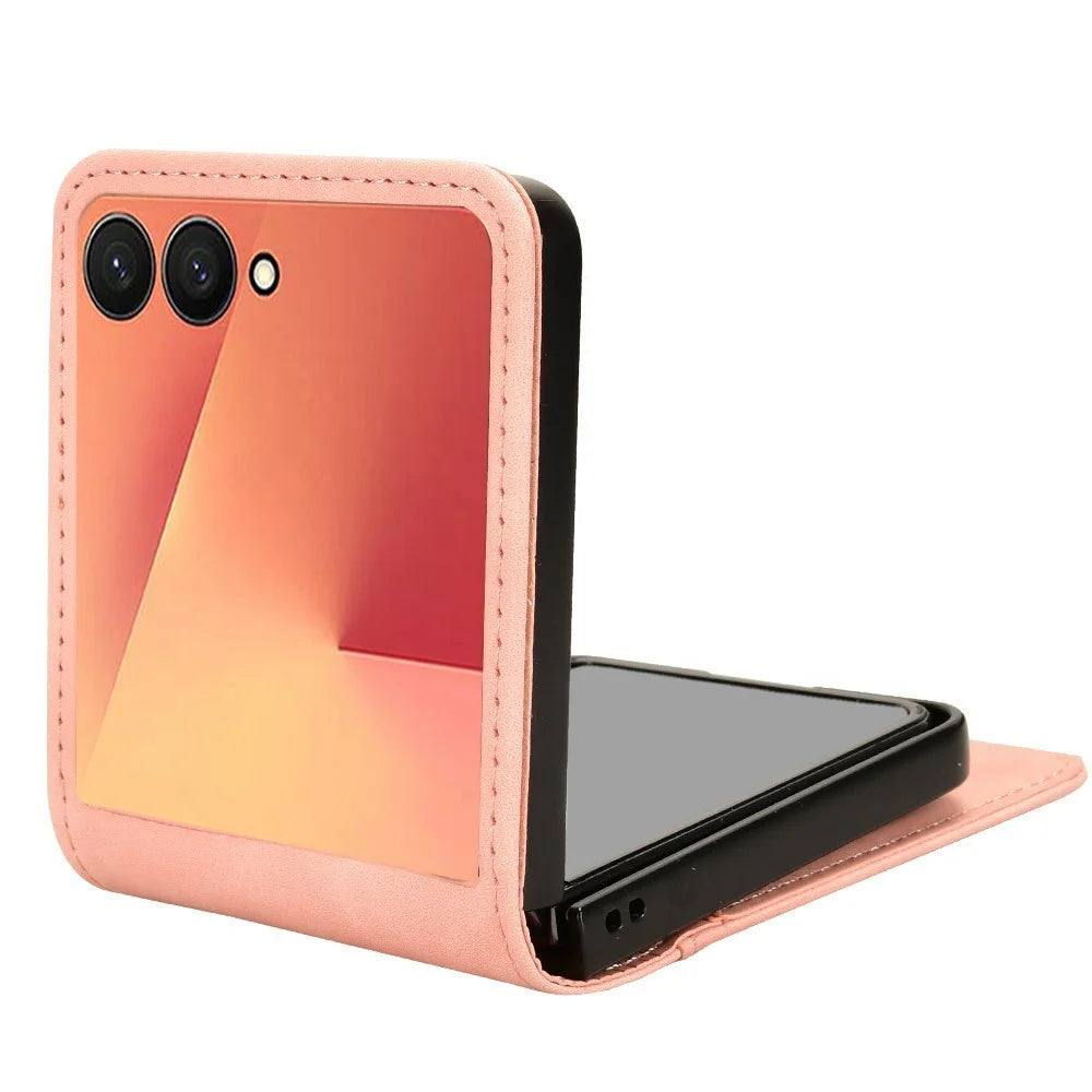 For Samsung Galaxy Z Flip7 5G Case Separable Design Card Slot Leather + PC Phone Cover - Pink - 3
