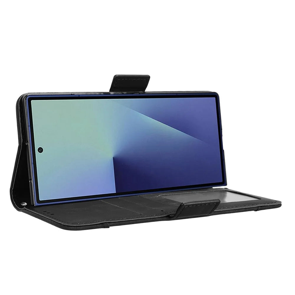 For Samsung Galaxy Z Fold7 5G Stand Case with Pencil Slot Leather Wallet Phone Cover - Black - 3