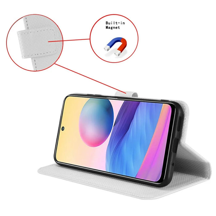 For Samsung Galaxy Z Fold7 5G Case with Pencil Holder, PU Leather Diamond Texture Wallet Phone Cover - White - 6