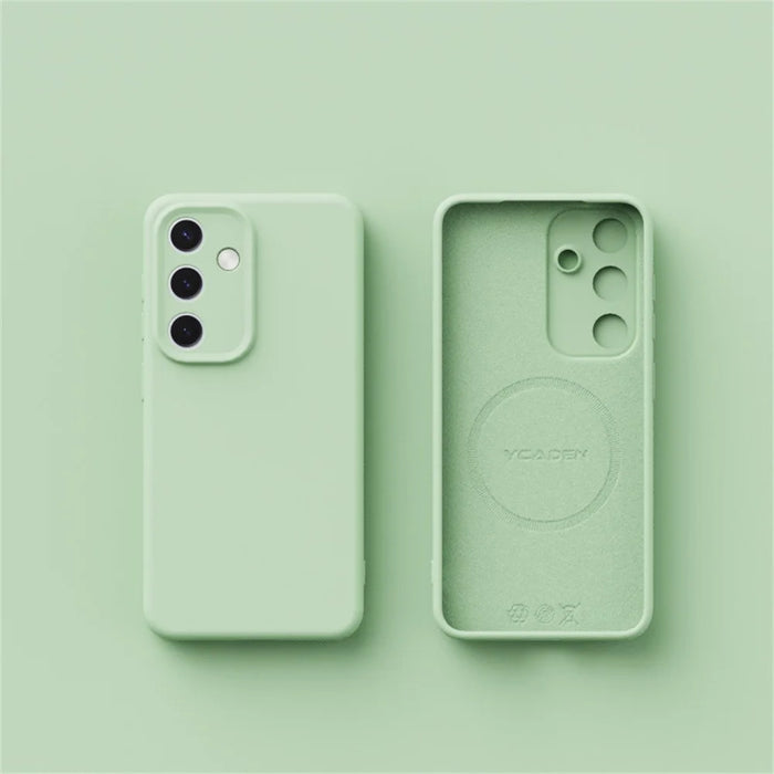 YCADEN For Samsung Galaxy S25 Magnetic Case Precise Cutouts TPU Phone Back Cover - Grass Green - 2
