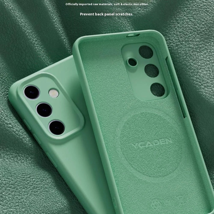 YCADEN For Samsung Galaxy S25 Magnetic Case Precise Cutouts TPU Phone Back Cover - Grass Green - 4