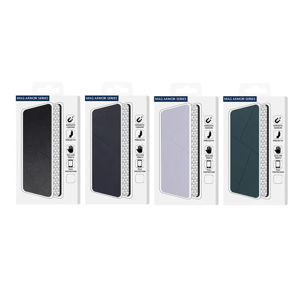 For iPhone Air Case Magnetic Closure Card Slot Leather Flip Phone Cover - Black - 6