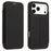 For iPhone 17 Pro Max Case Magnetic Closure Card Slot Leather Flip Phone Cover - Black - 1