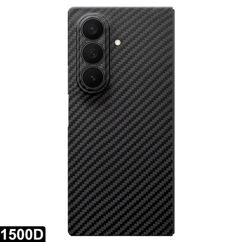 For Samsung Galaxy Z Fold7 5G Magnetic Case 1500D Coarse Texture Aramid Fiber Phone Cover Precision Cut-Out - Black - 1