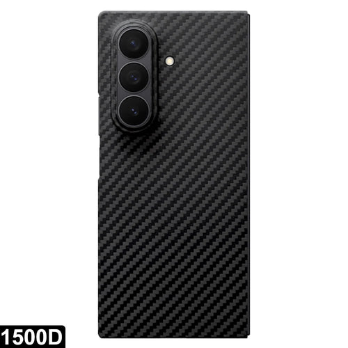 For Samsung Galaxy Z Fold7 5G Magnetic Case 1500D Coarse Texture Aramid Fiber Phone Cover with Front Frame - Black - 1