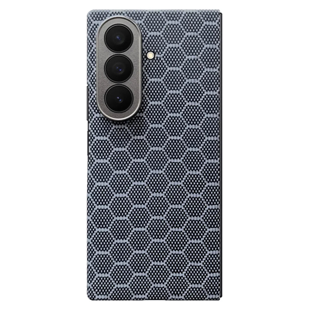 For Samsung Galaxy Z Fold7 5G Magnetic Case Precise Cutouts Aramid Fiber Honeycomb Texture Phone Cover - 1