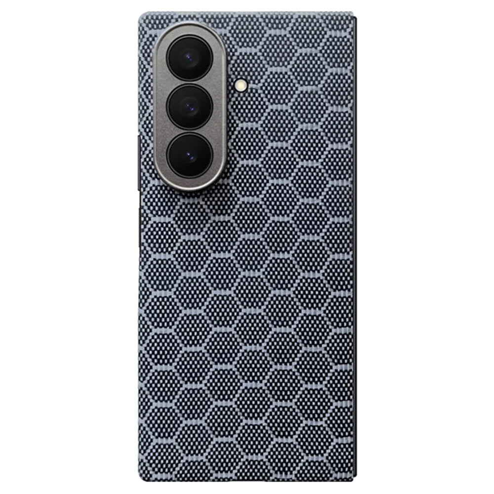 For Samsung Galaxy Z Fold7 5G Magnetic Case Precise Cutouts Aramid Fiber Honeycomb Texture Phone Cover with Front Frame - 1