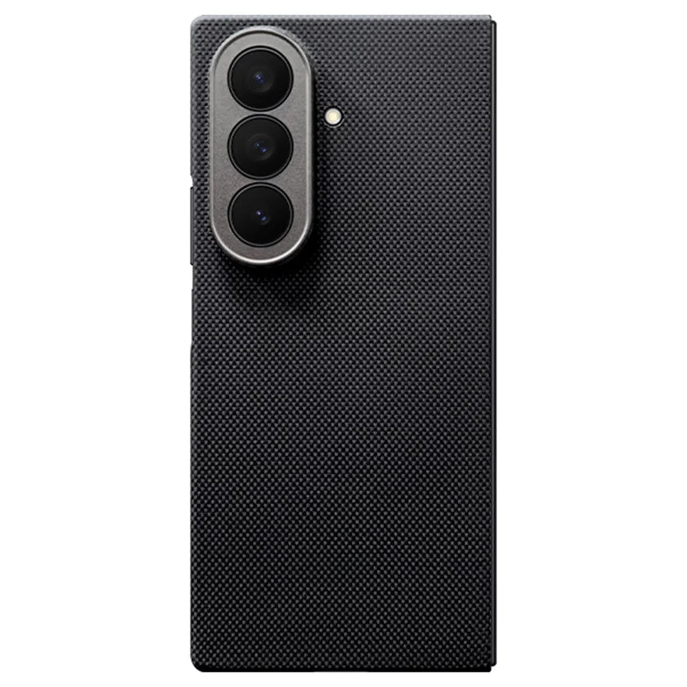 For Samsung Galaxy Z Fold7 5G Magnetic Case Precise Cutouts Fine Grid Aramid Fiber Phone Cover with Metal Lens Frame - 1