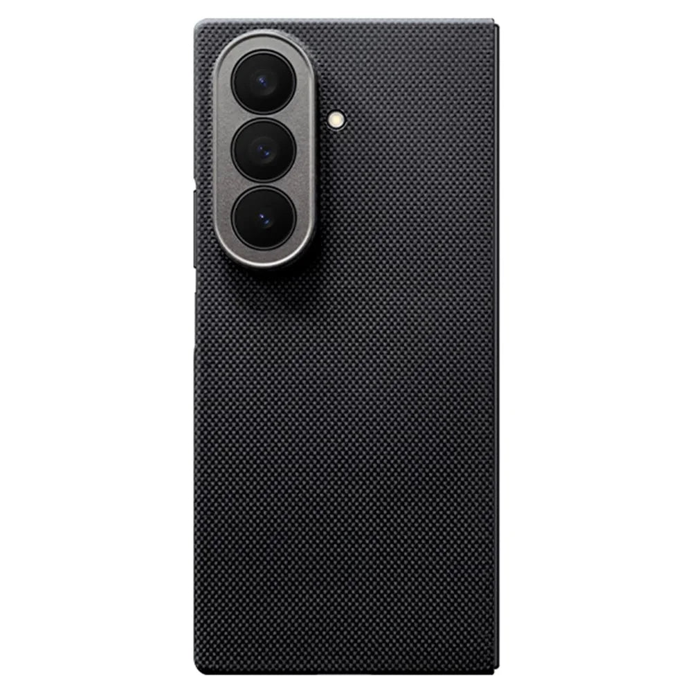 For Samsung Galaxy Z Fold7 5G Magnetic Case Precise Cutouts Fine Grid Aramid Fiber Phone Cover with Metal Lens Frame / Front Frame - 1