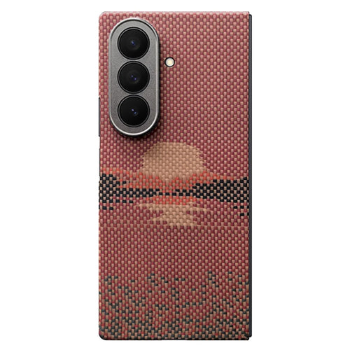 For Samsung Galaxy Z Fold7 5G Magnetic Case Precise Cutouts Aramid Fiber Phone Cover with Metal Lens Frame - Sun - 1