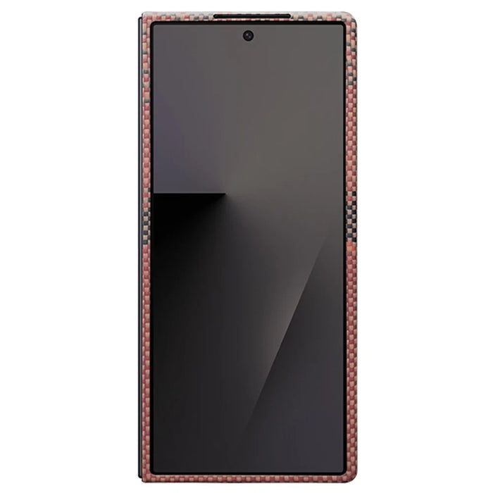 For Samsung Galaxy Z Fold7 5G Magnetic Case Aramid Fiber Phone Cover with Metal Lens Frame / Front Frame - Sun - 3