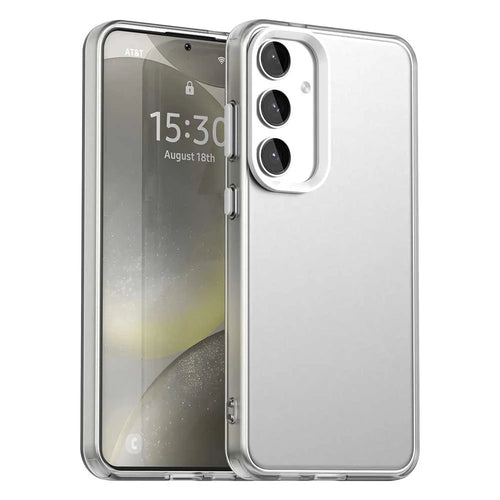 For Samsung Galaxy S25 FE Case PC + TPU + PET Matte Anti-Drop Phone Back Cover - White - 1