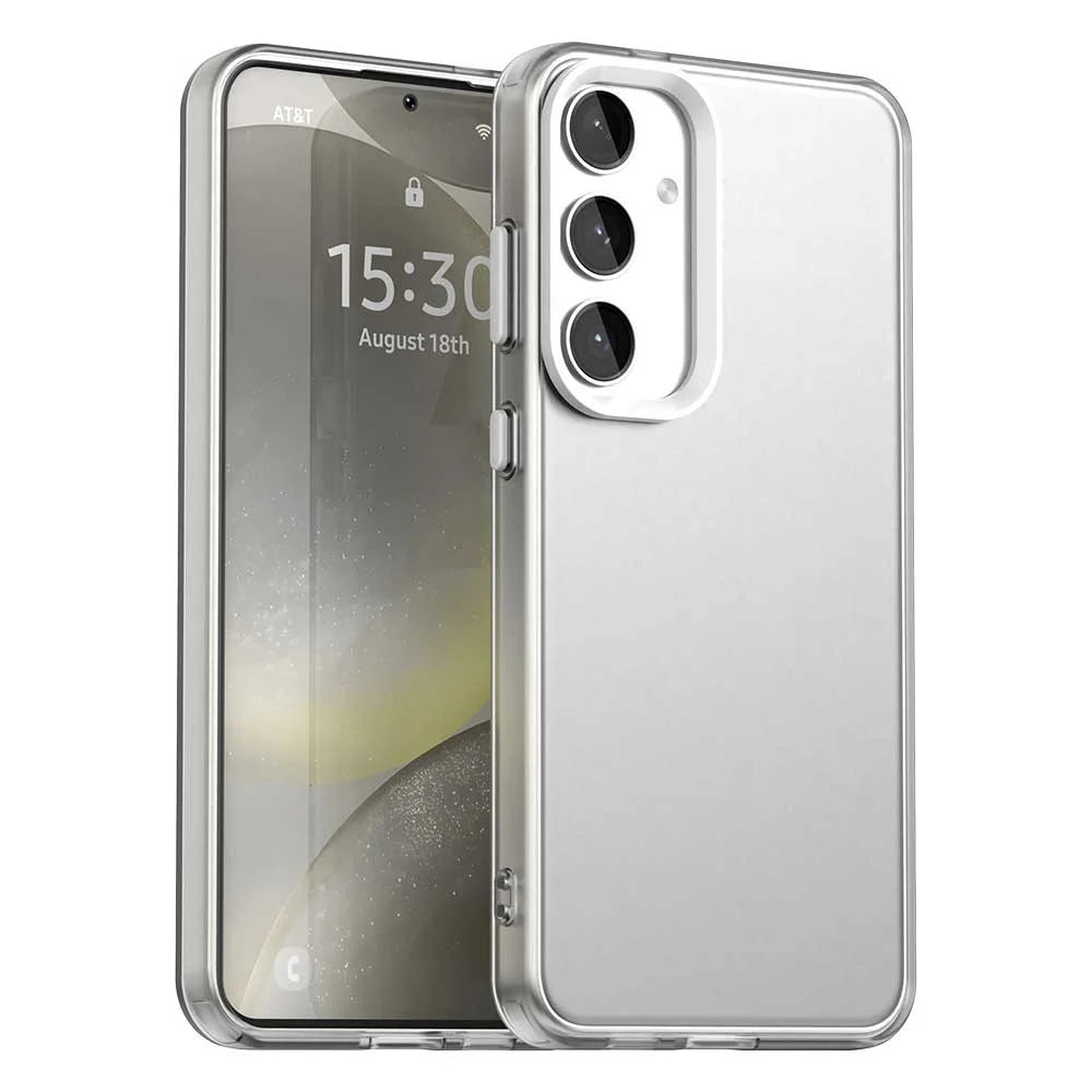 For Samsung Galaxy S25 FE Case PC + TPU + PET Matte Anti-Drop Phone Back Cover - White - 1