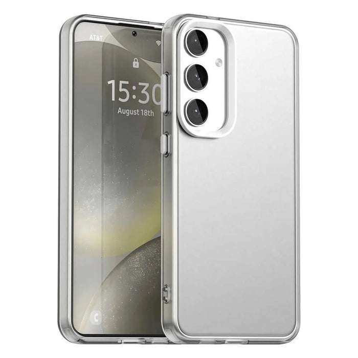 For Samsung Galaxy S25 FE Case PC + TPU + PET Matte Anti-Drop Phone Back Cover - White - 1