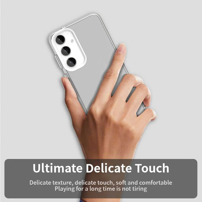 For Samsung Galaxy S25 FE Case PC + TPU + PET Matte Anti-Drop Phone Back Cover - White - 5