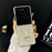 For Samsung Galaxy Z Flip7 5G Case Electroplated Glitter PU Leather + PC Protective Cover with Portable Ring Strap - Gold - 2