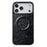For iPhone 17 Pro Magnetic Case Electroplated Crackle Litchi Texture PU TPU PC Phone Back Cover - Black - 1