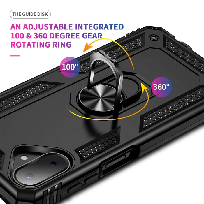 For Samsung Galaxy A07 4G Case PC + TPU Phone Cover with Kickstand - Black - 3