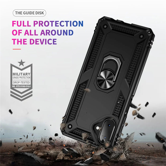 For Samsung Galaxy A07 4G Case PC + TPU Phone Cover with Kickstand - Black - 5