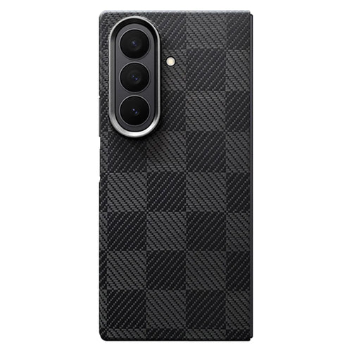 For Samsung Galaxy Z Fold7 5G Case Grid Texture Aramid Fiber Magnetic Phone Cover with Front Frame - 1