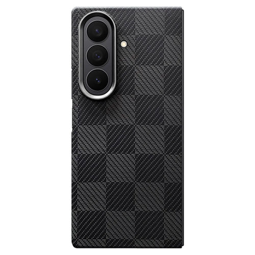 For Samsung Galaxy Z Fold7 5G Case Square Grid Texture Aramid Fiber Magnetic Phone Cover - 1