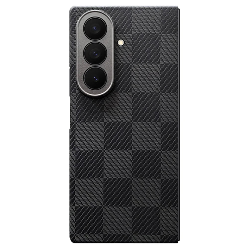 For Samsung Galaxy Z Fold7 5G Magnetic Case Precise Cutouts Square Grid Texture Aramid Fiber Phone Cover - 1
