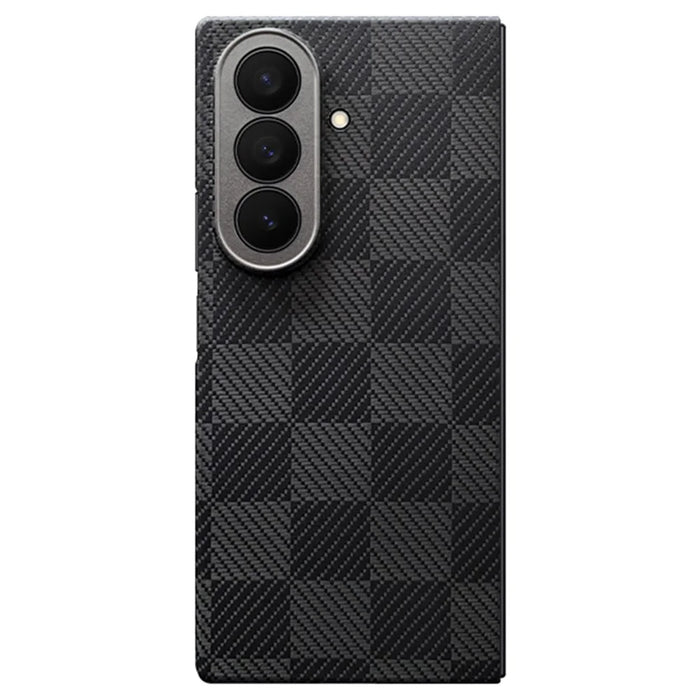 For Samsung Galaxy Z Fold7 5G Magnetic Case Precise Cutouts Square Grid Texture Aramid Fiber Phone Cover - 1