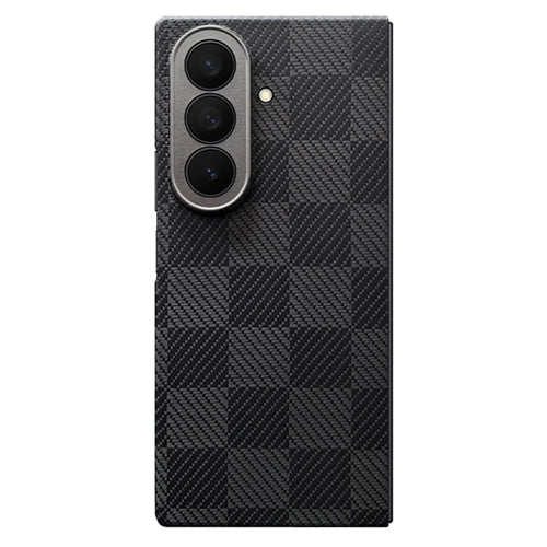 For Samsung Galaxy Z Fold7 5G Magnetic Case Precise Cutouts Square Grid Texture Aramid Fiber Phone Cover with Front Frame - 1