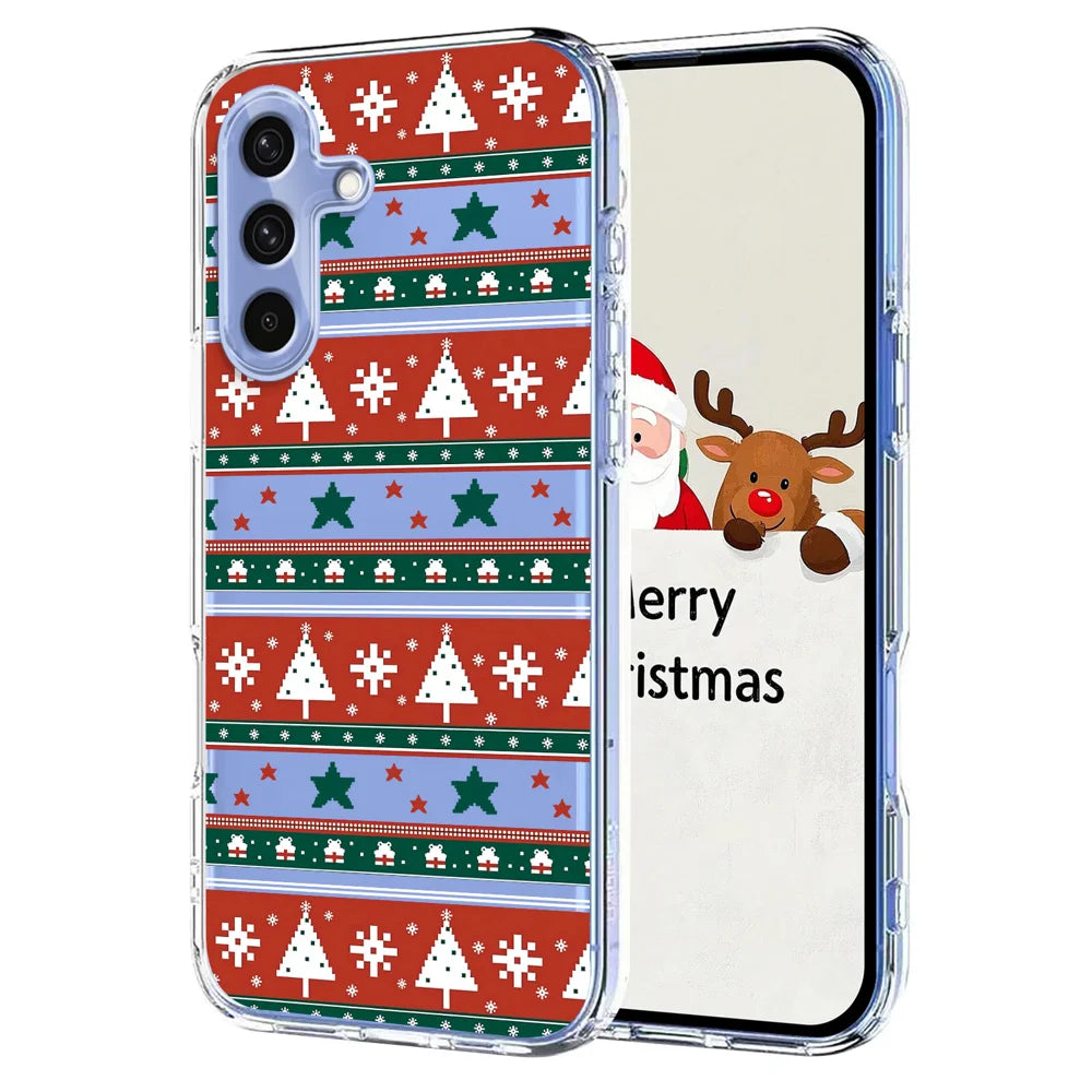 For Samsung Galaxy A56 5G Case Christmas Themed Pattern Printing TPU Phone Back Cover - Christmas Ribbons - 1