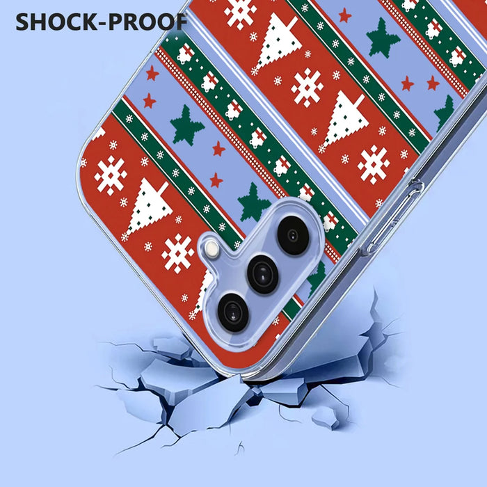 For Samsung Galaxy A56 5G Case Christmas Themed Pattern Printing TPU Phone Back Cover - Christmas Ribbons - 3