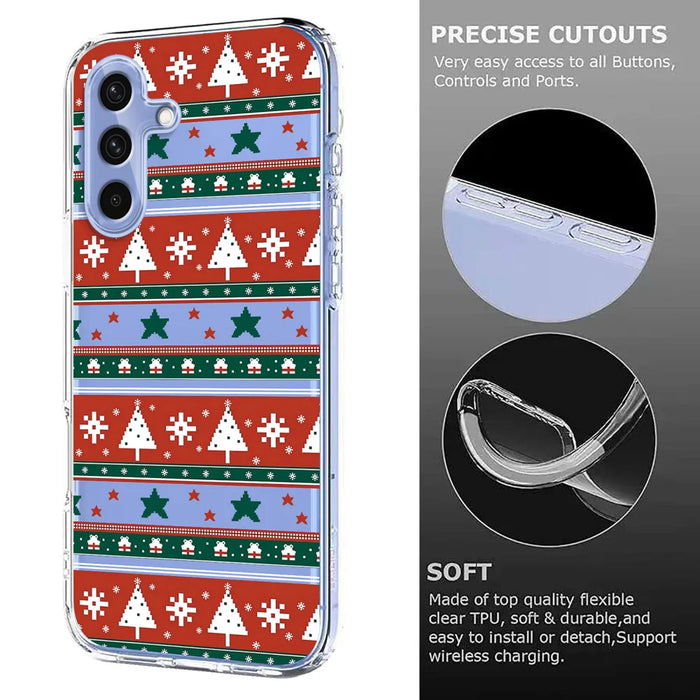 For Samsung Galaxy A56 5G Case Christmas Themed Pattern Printing TPU Phone Back Cover - Christmas Ribbons - 6