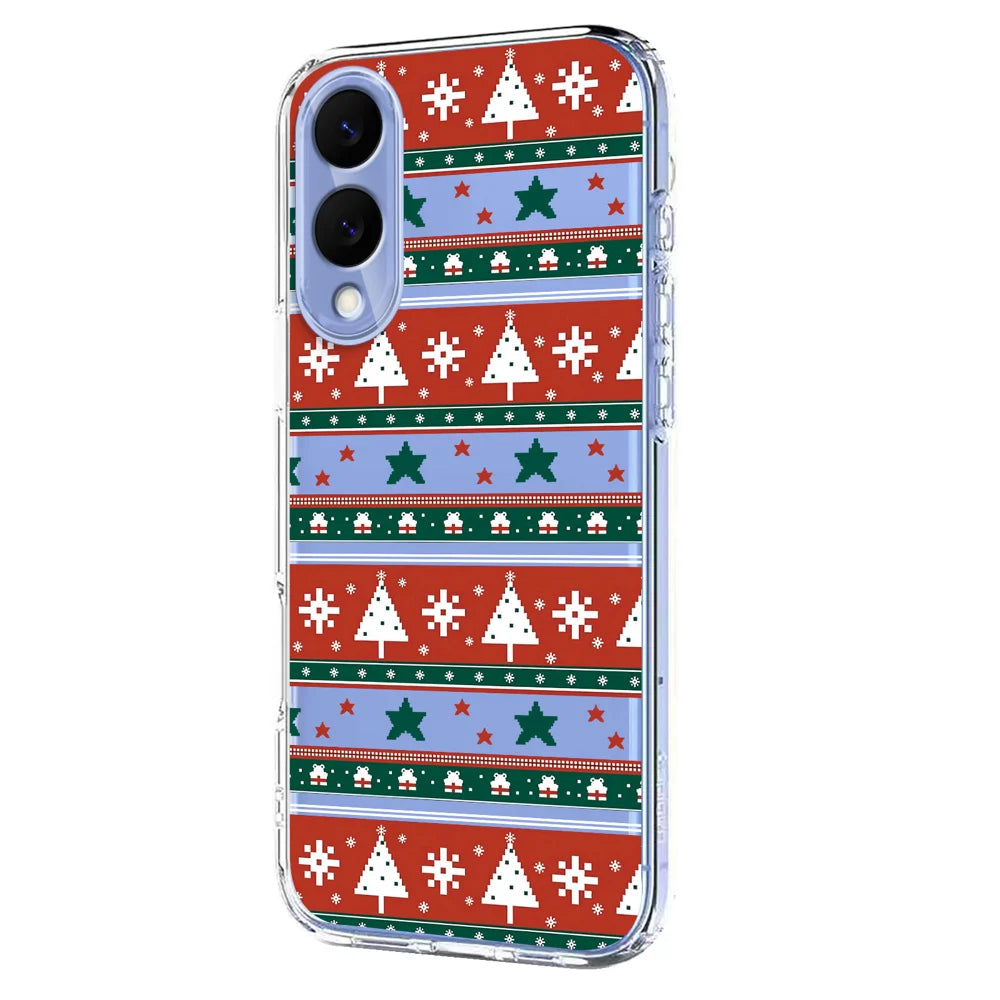 For Samsung Galaxy S25 Edge Case Christmas Themed Pattern Printing TPU Phone Back Cover - Christmas Ribbons - 2