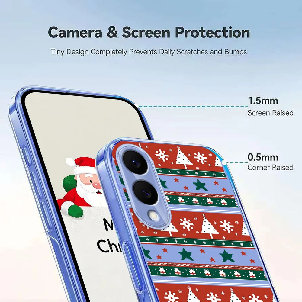 For Samsung Galaxy S25 Edge Case Christmas Themed Pattern Printing TPU Phone Back Cover - Christmas Ribbons - 4