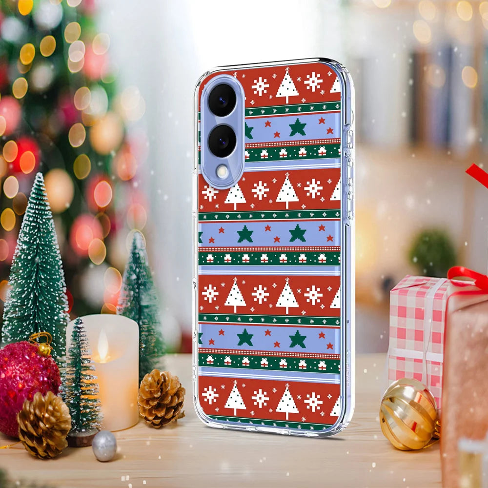 For Samsung Galaxy S25 Edge Case Christmas Themed Pattern Printing TPU Phone Back Cover - Christmas Ribbons - 5