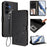 For Samsung Galaxy S26 FE / S25 FE Wallet Case with Wrist Strap Love Cat Pattern Imprint Leather Phone Cover - Black - 2