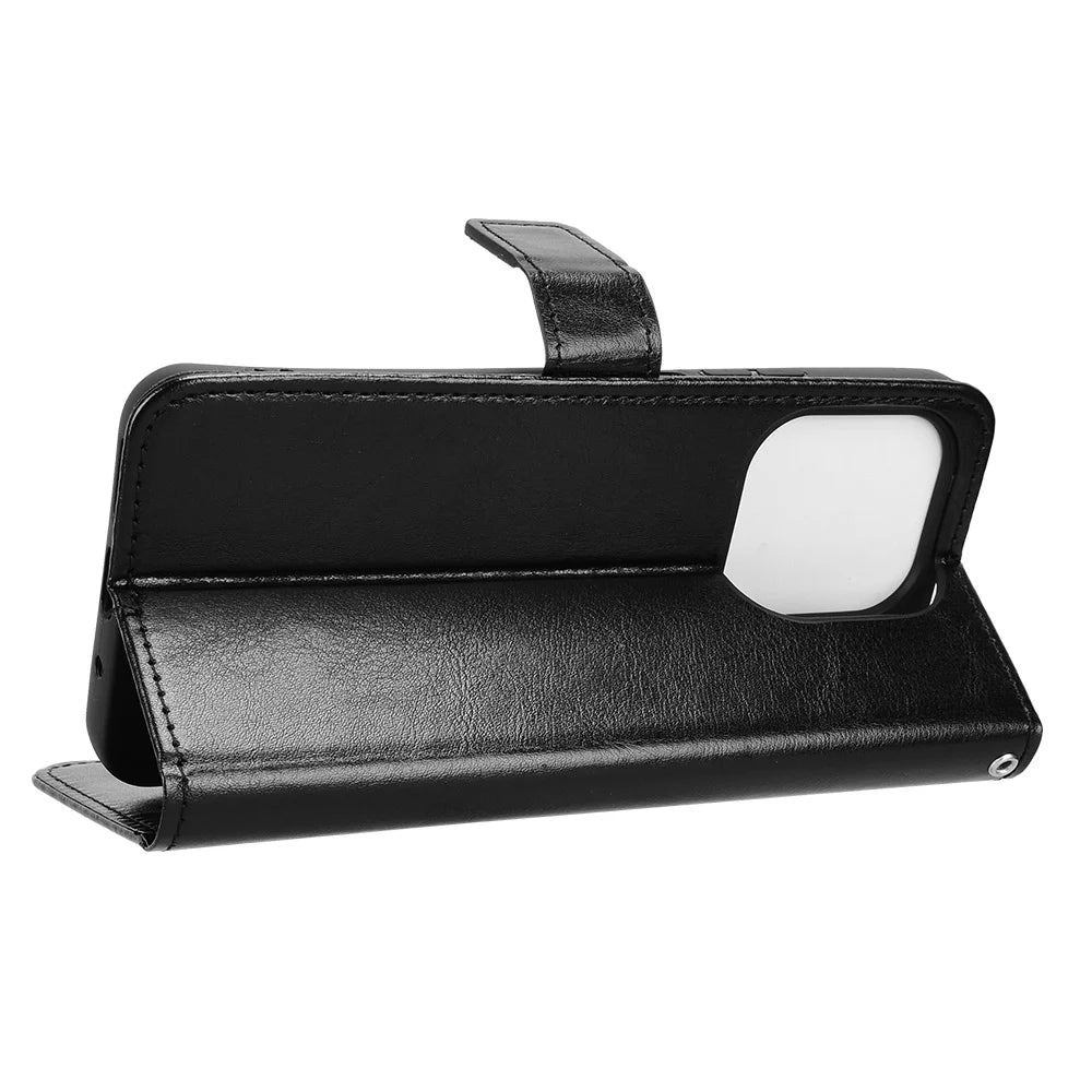 For Umidigi G100x 4G / Umidigi G100x 5G / Umidigi Note 100x 4G / Umidigi Note 100x 5G / Umidigi G9x 4G PU Leather Case with Strap Crazy Horse Texture Phone Wallet Cover - Black - 6