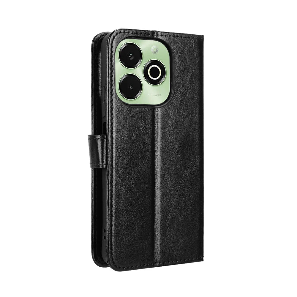 For Umidigi G100x 4G / Umidigi G100x 5G / Umidigi Note 100x 4G / Umidigi Note 100x 5G / Umidigi G9x 4G PU Leather Case with Strap Crazy Horse Texture Phone Wallet Cover - Black - 7