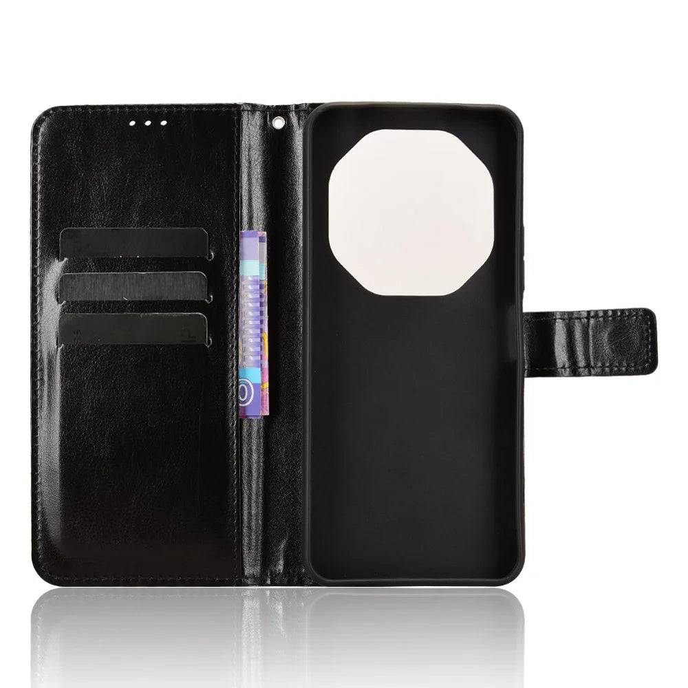 For Umidigi G100 5G / Umidigi G100 Pro 4G PU Leather Case with Strap Crazy Horse Texture Phone Wallet Cover - Black - 4